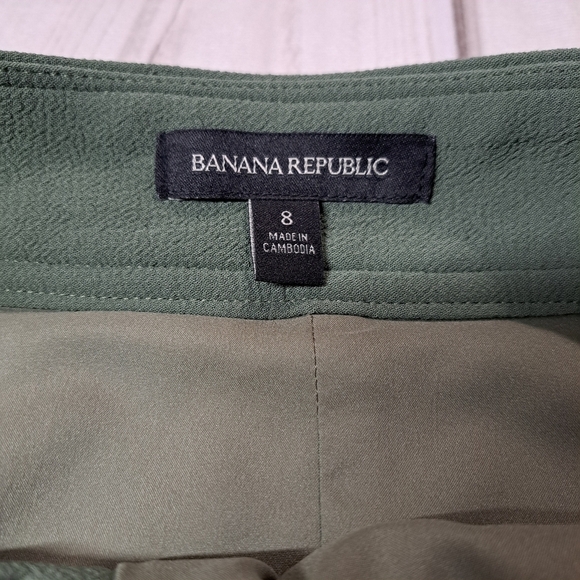 Banana Republic Olive Green Military Short Flight Button Mini Skirt  Pockets Sz8 - Picture 5 of 9